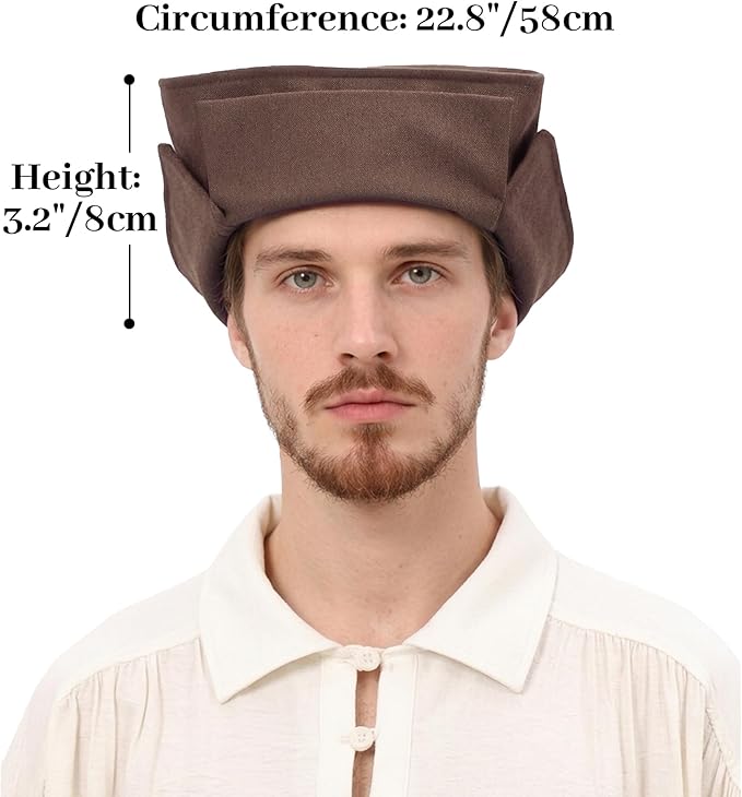 Gorra renacentista de fieltro medieval para disfraz miniatura 4