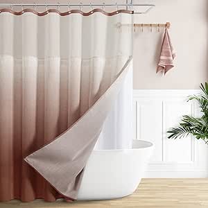 Amazon.com: BOODII XL Terracotta Shower Curtain 78 Inch Long with Liner ...