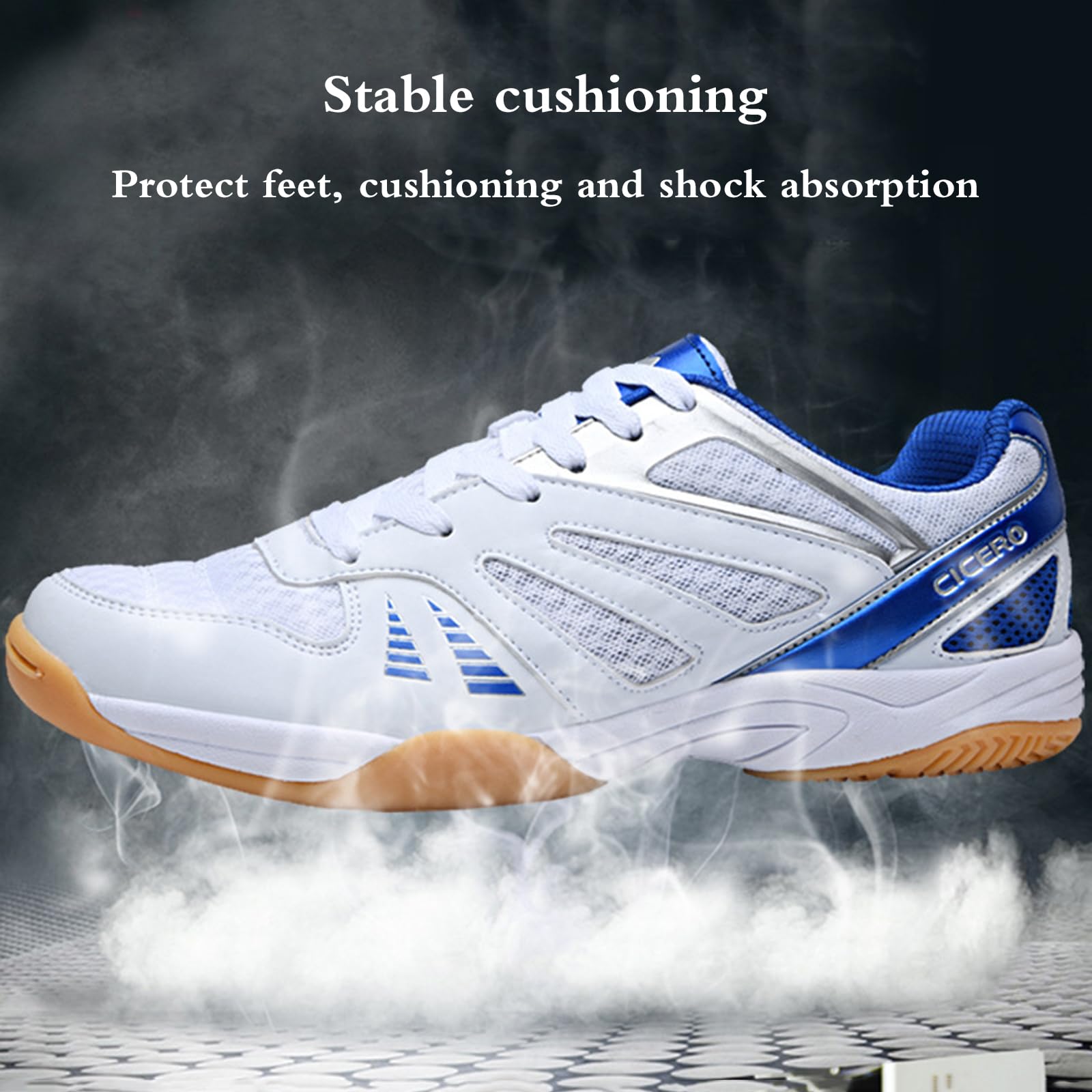 Zapatillas De Tenis De Mesa Hombre,Zapatillas para Squash Hombre,Zapatos De BáDminton Unisex Adulto,Sin Olor Peculiar,CóModos,Indicado para Paseos Diarios,Caminos O Plazas