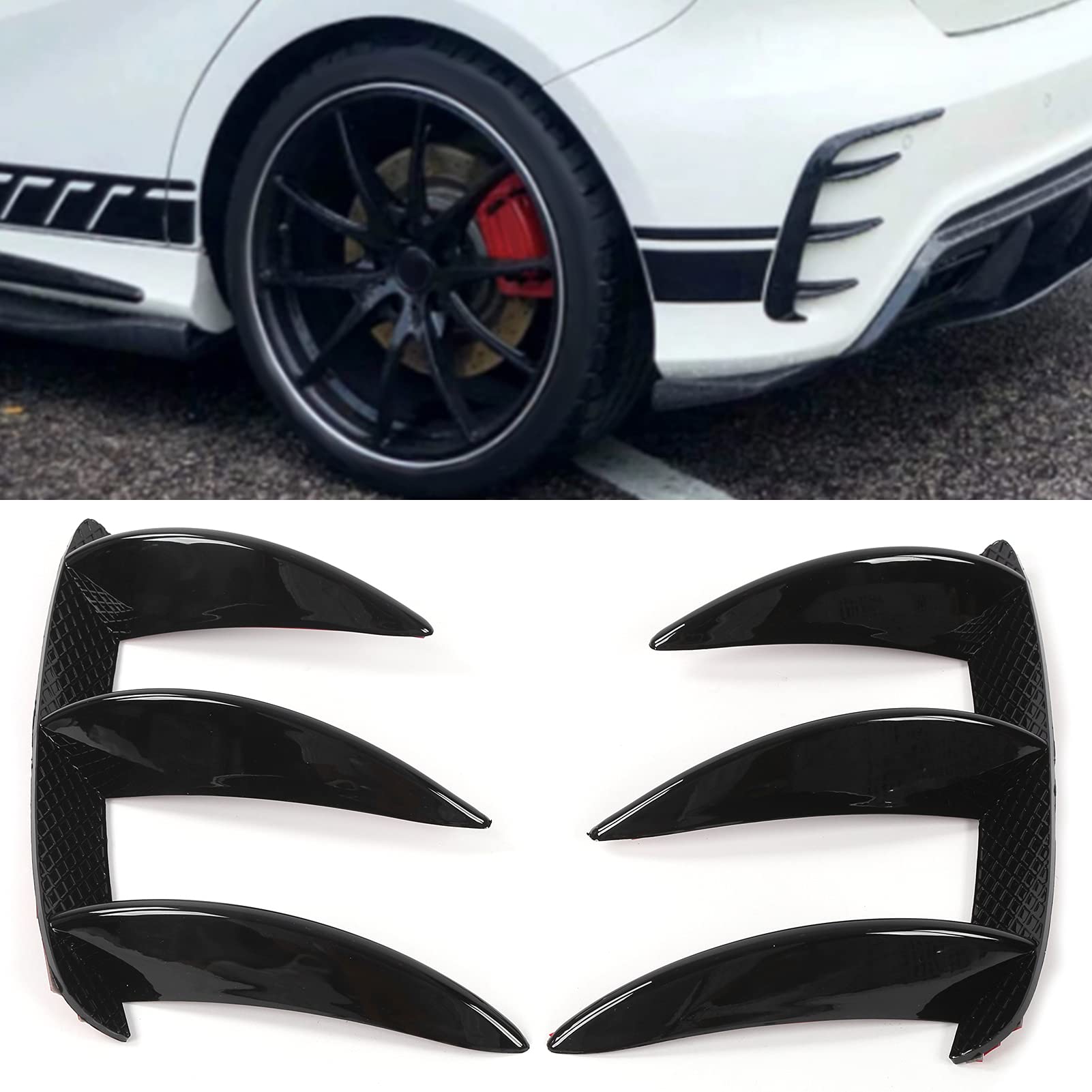 Splitter Labbro Laterale Per Paraurti Posteriore - 2 Pezzi In ABS Nero Per W176 AMG Line (2013-2018) - 3