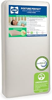 Sealy Baby Posture Perfect 2-Stage Hybrid Crib Mattress - GREENGUARD Gold, USA Made, Waterproof, Firm Infant to Toddler Support, 52x28