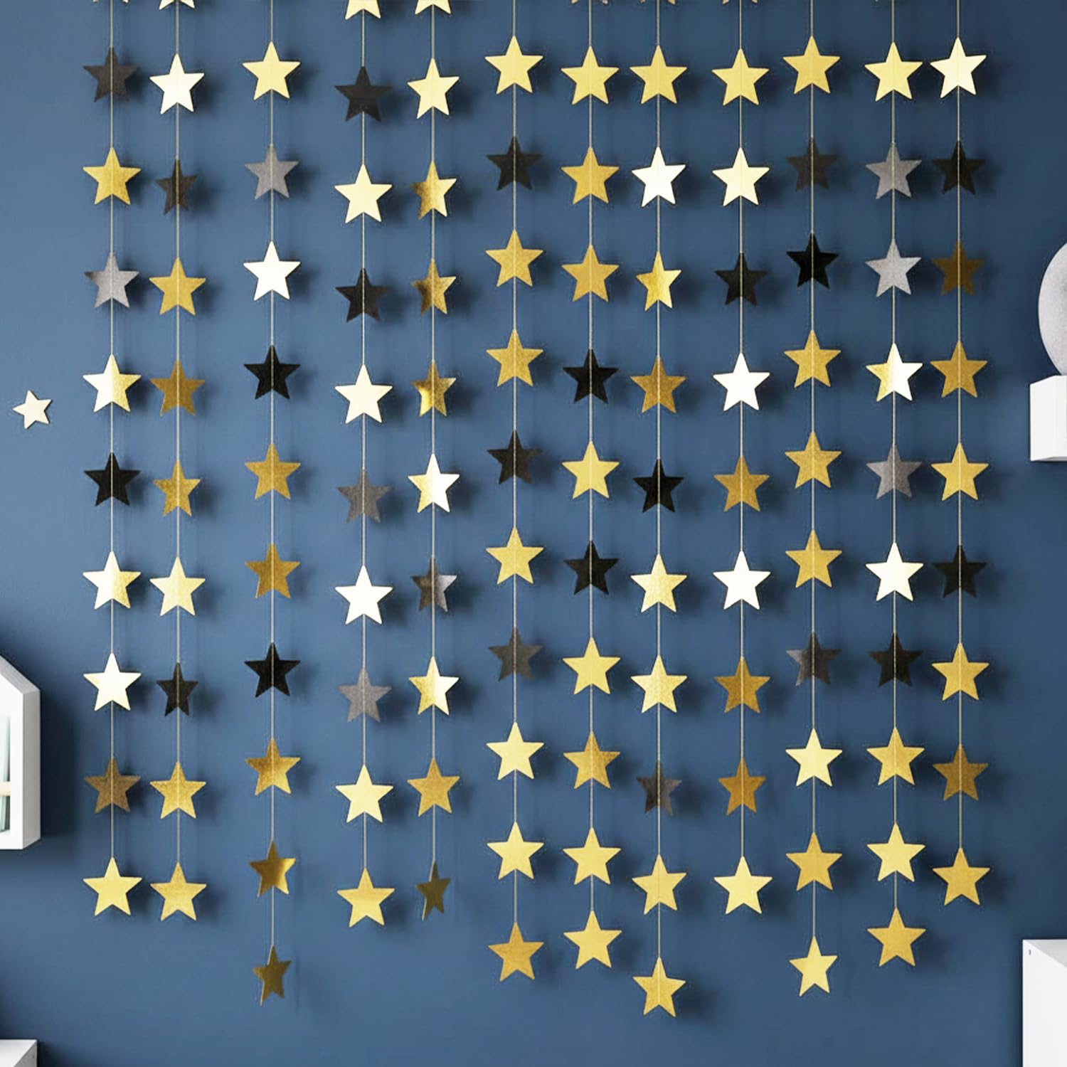 Gold Star Garland - Festive Party Decorations -5