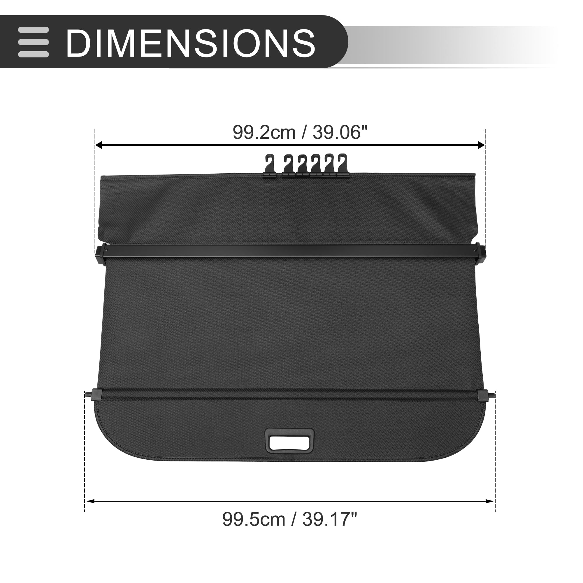 Motoforti Copertura del bagagliaio retrattile per BMW X1 E84 2009-2015, Ripiano del bagagliaio posteriore retrattile, in tela, con accessori, Nero in fibre di carbonio