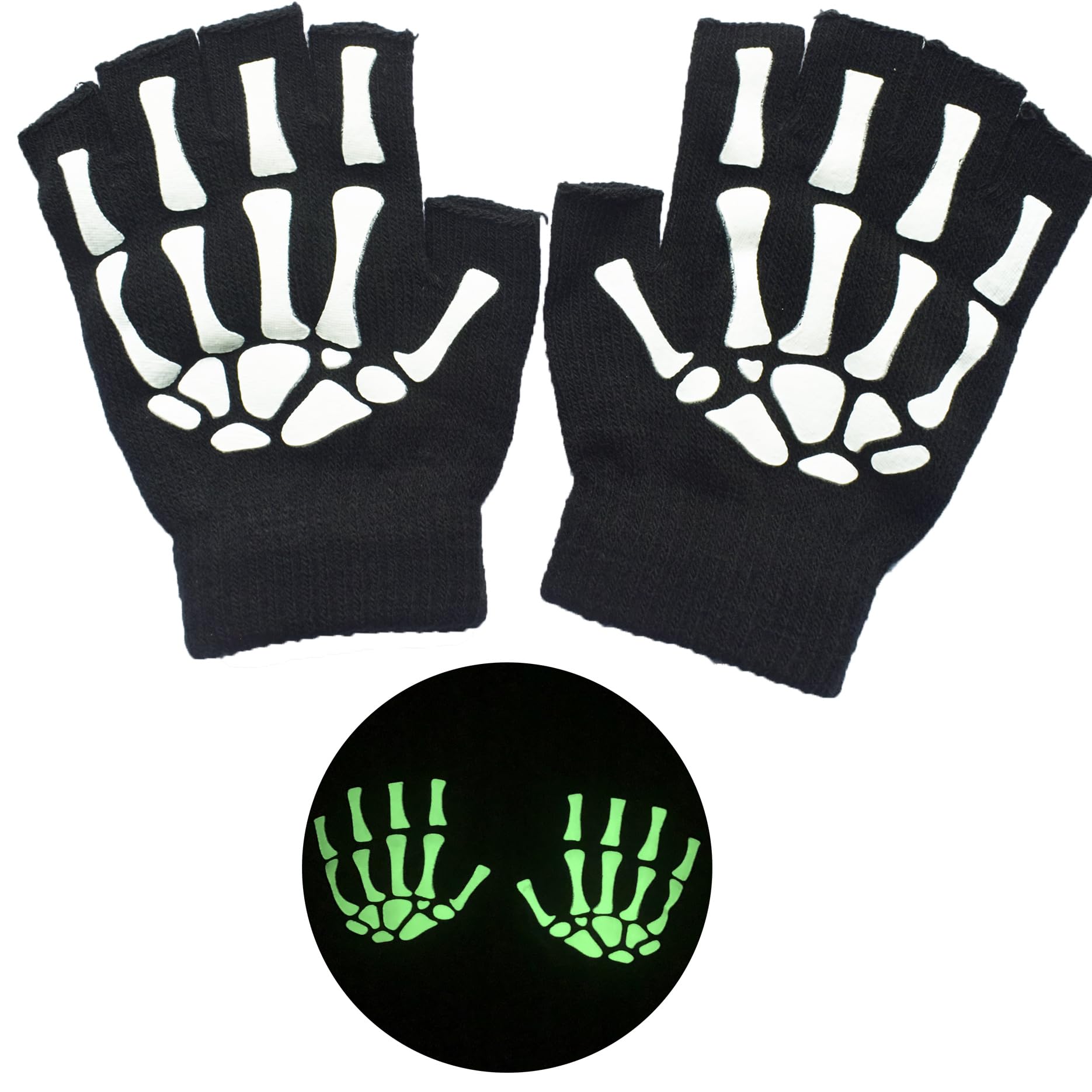 SGHE Skeleton Skull Halloween Balaclava Cap Face Mask With Gloves Glow in The Dark for Gift Game Cosplay Costume Cycling Outdoor Sporting Camping Hiking Warm - Image 3