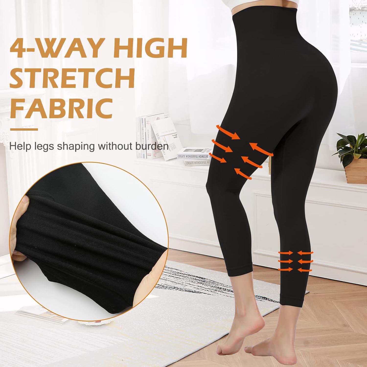 JOYSHAPER Shapewear Leggings for Women High Waisted Tummy Control Body Shaper Footless Tights Butt Lift Yoga Pants - Image 4