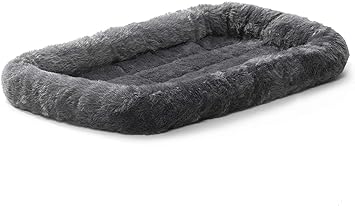 Fluffys Luxurious Dog Bed | Bolster Dog Bed Fits Metal Dog Crates | Machine Wash & Dry (Small, Black)