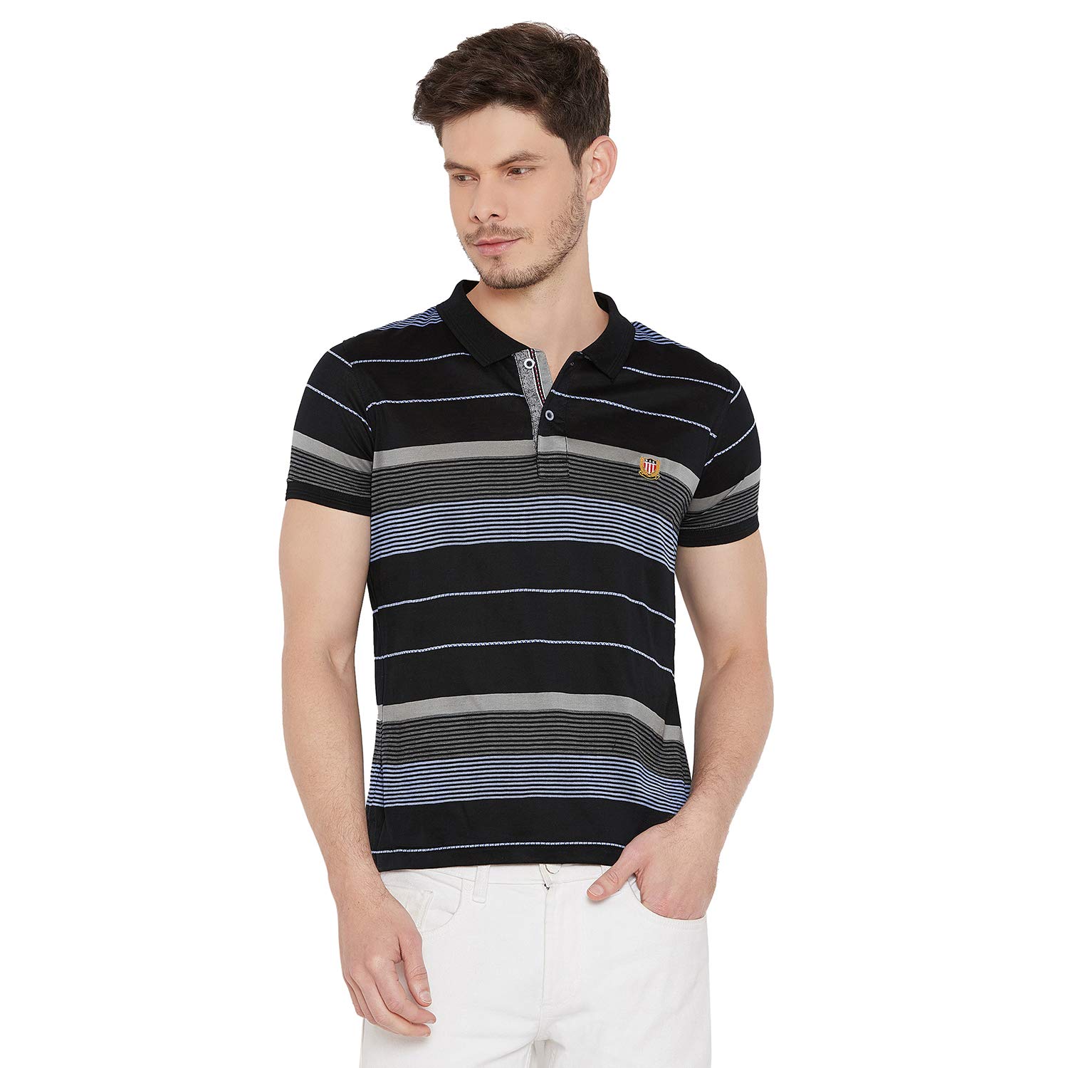 Buy Duke Men Black T-Shirt Half Sleeve 