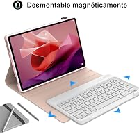 SENGBIRCH Lenovo Tab P12 2023 12.7" Bluetooth Billentyűzet Tok Világosrózsaszín 7