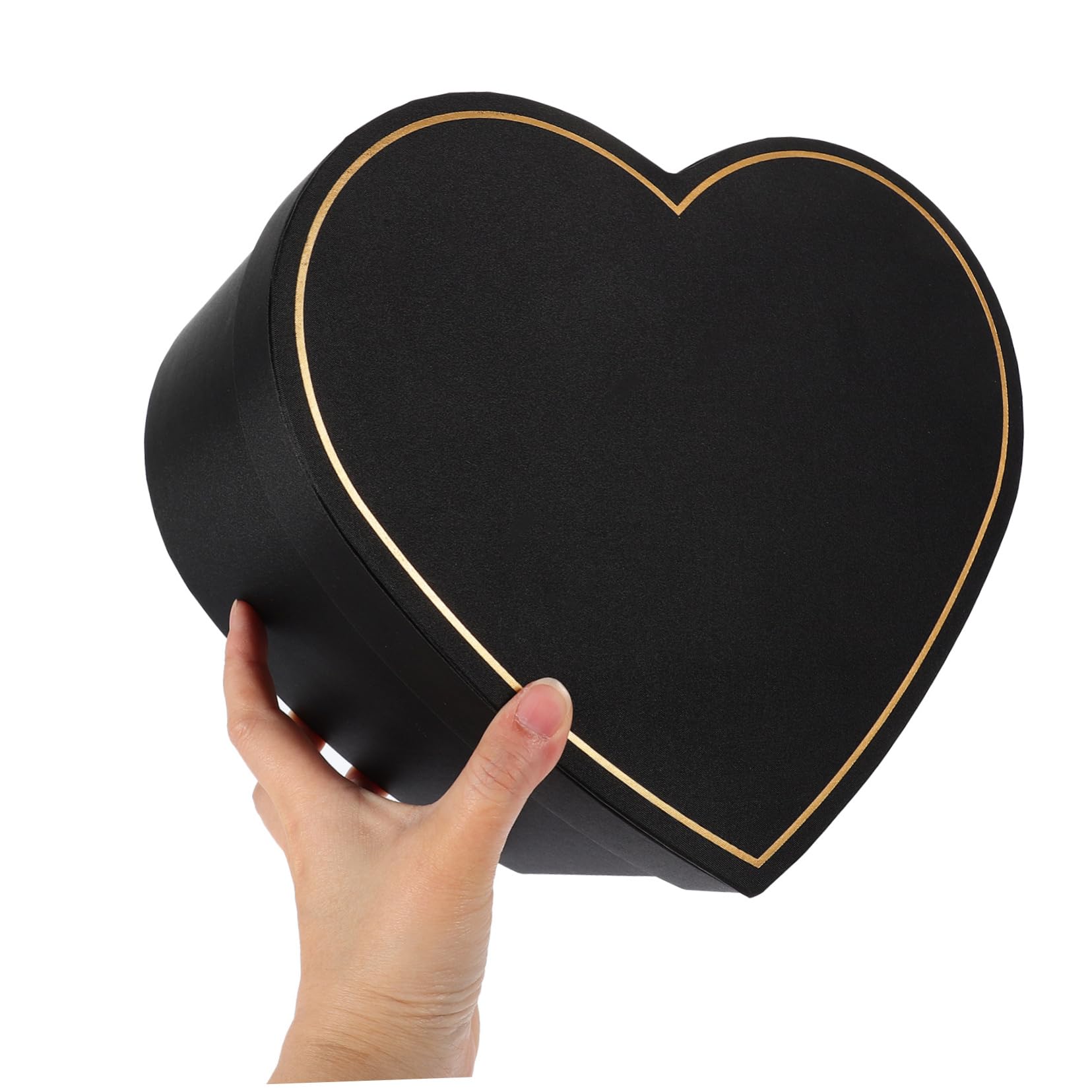 DEARMAMY Herzförmige Geschenkbox Schwarz aus Stoff für Geschenkverpackungen und Geschenkkartons bei Abschlussfest und Party als Elegante Schachtel Geschenkbox