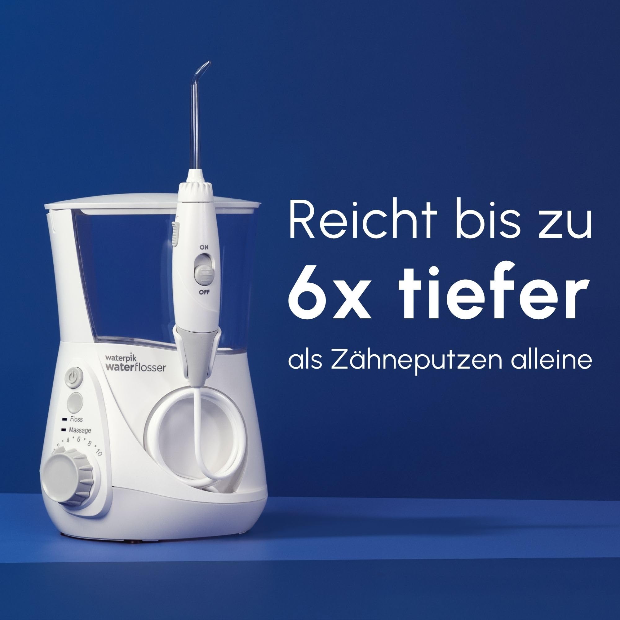 Waterpik Ultra Professional Munddusche, Testsieger 2026, Precision Pulse Technology, TÜV Siegel, bis zu 99,9 Prozent Plaque Entfernung, 6x Aufsätze, 10x individuelle Modi, integrierter Timer, weiß