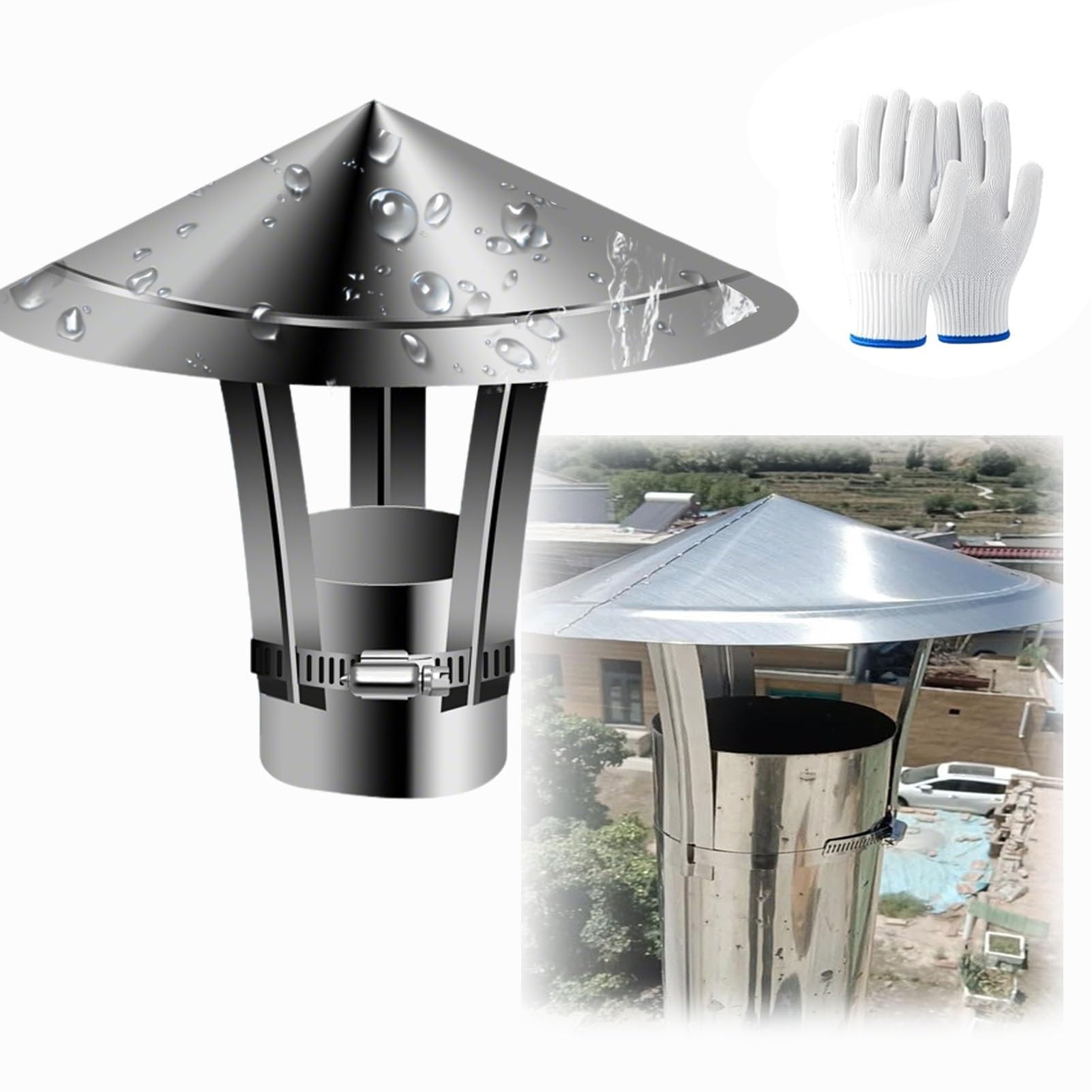 Cappucci per Camino Ø160mm in Acciaio Inossidabile