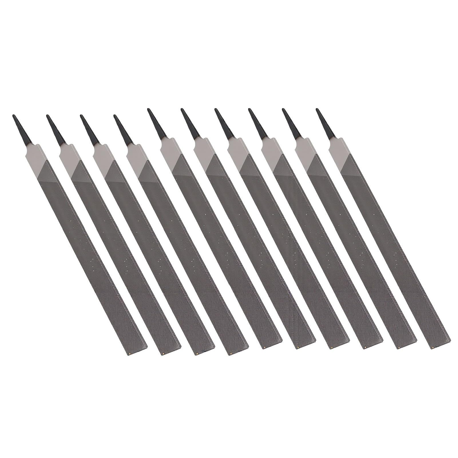 Lima Plana de Acero con Alto Contenido de Carbono T12, Lima Manual de Doble Corte de 250 Mm para Recortar y Dar Forma a Metal, Madera y Plástico (Bien 10PCS)