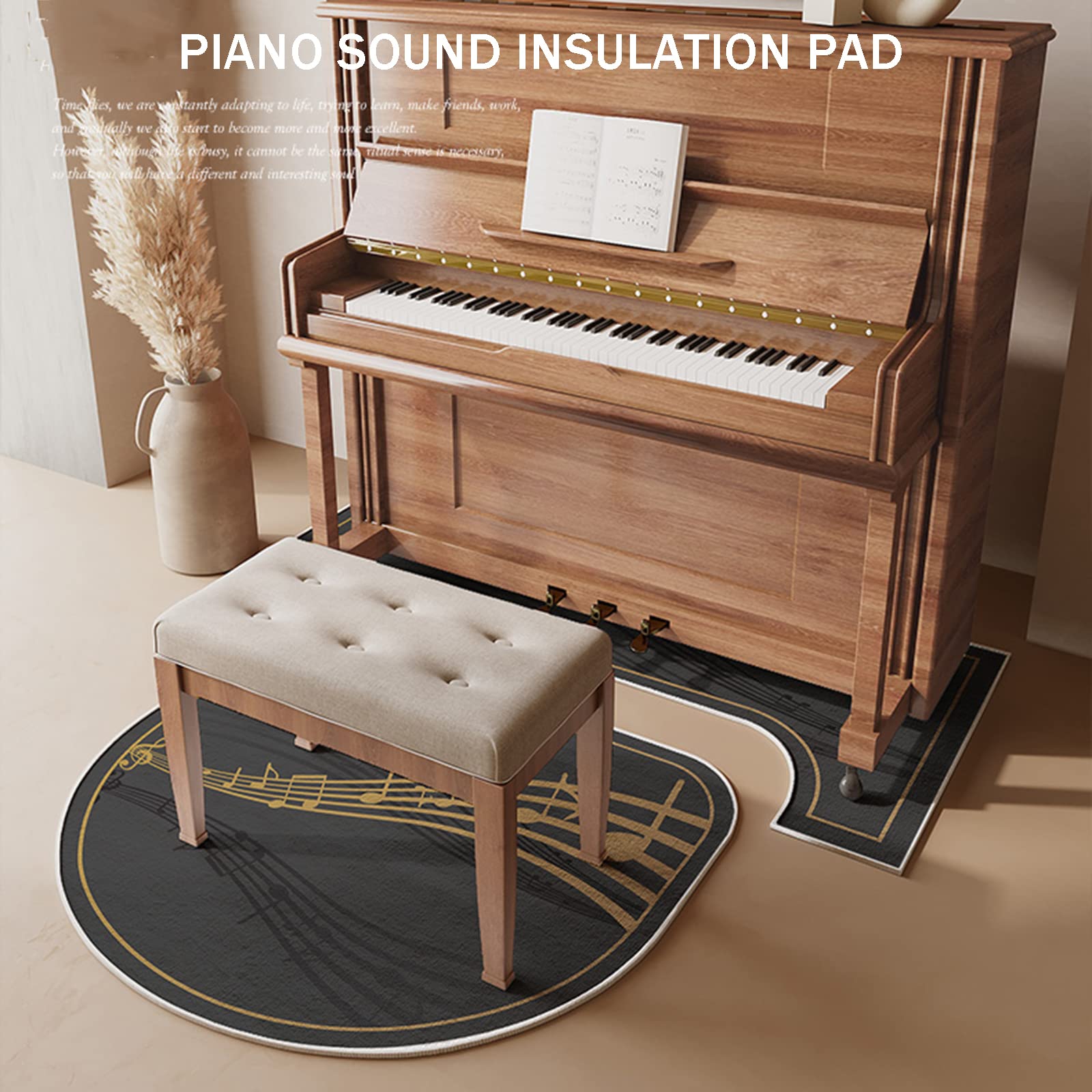 GARMEC Piano geluiddichte mat vloermat vloermat schokabsorberende demper geluidsabsorberende mat verdikte warmte-isolatie verticale piano speciaal geluidsabsorberend tapijt (kleur: 3, maat: 70 x 160