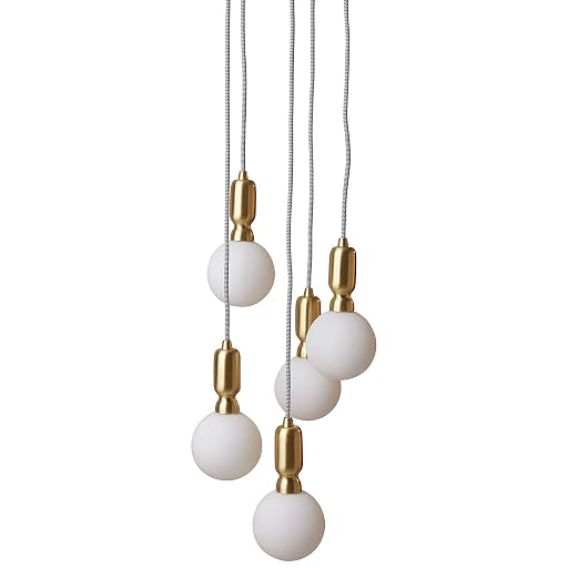 Rivet Diana Mid-Century Modern 5-Globe Chandelier, Gold