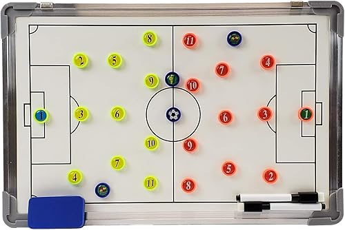 Murray Sporting Goods Portapapeles magnético de fútbol de borrado en seco Tablero de tácticas de estrategia de entrenamiento de fútbol grande