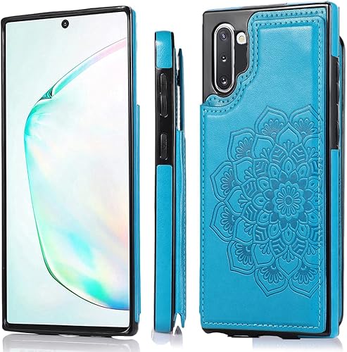 Miniatura 6 de NKECXKJ Diseño para Samsung Galaxy Note 10 Funda con protector de pantalla de vidrio templado ranura para tarjeta de crédito, billetera de cuero PU