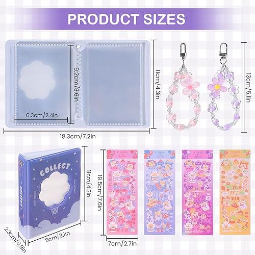 Miniatura 2 de NEWEST 2 juegos de mini álbumes de fotos con flores huecas Kpop para tarjetas fotográficas, carpeta de bricolaje, cubierta lateral para álbum de