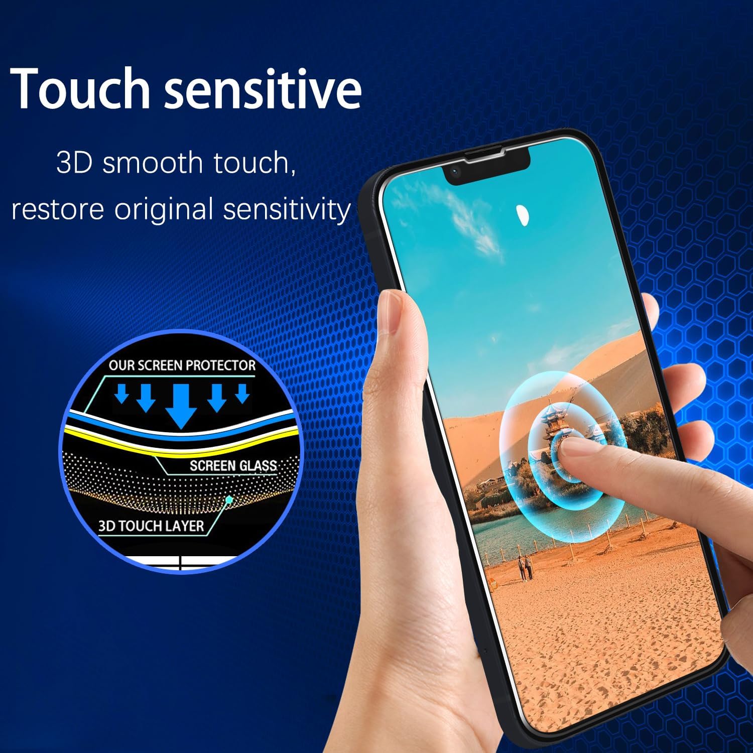  2 Pack Screen Protector for Apple iPhone 14 6.1-inch Tempered Glass | Case Friendly, Bubble Free, Easy to Install thumbnail