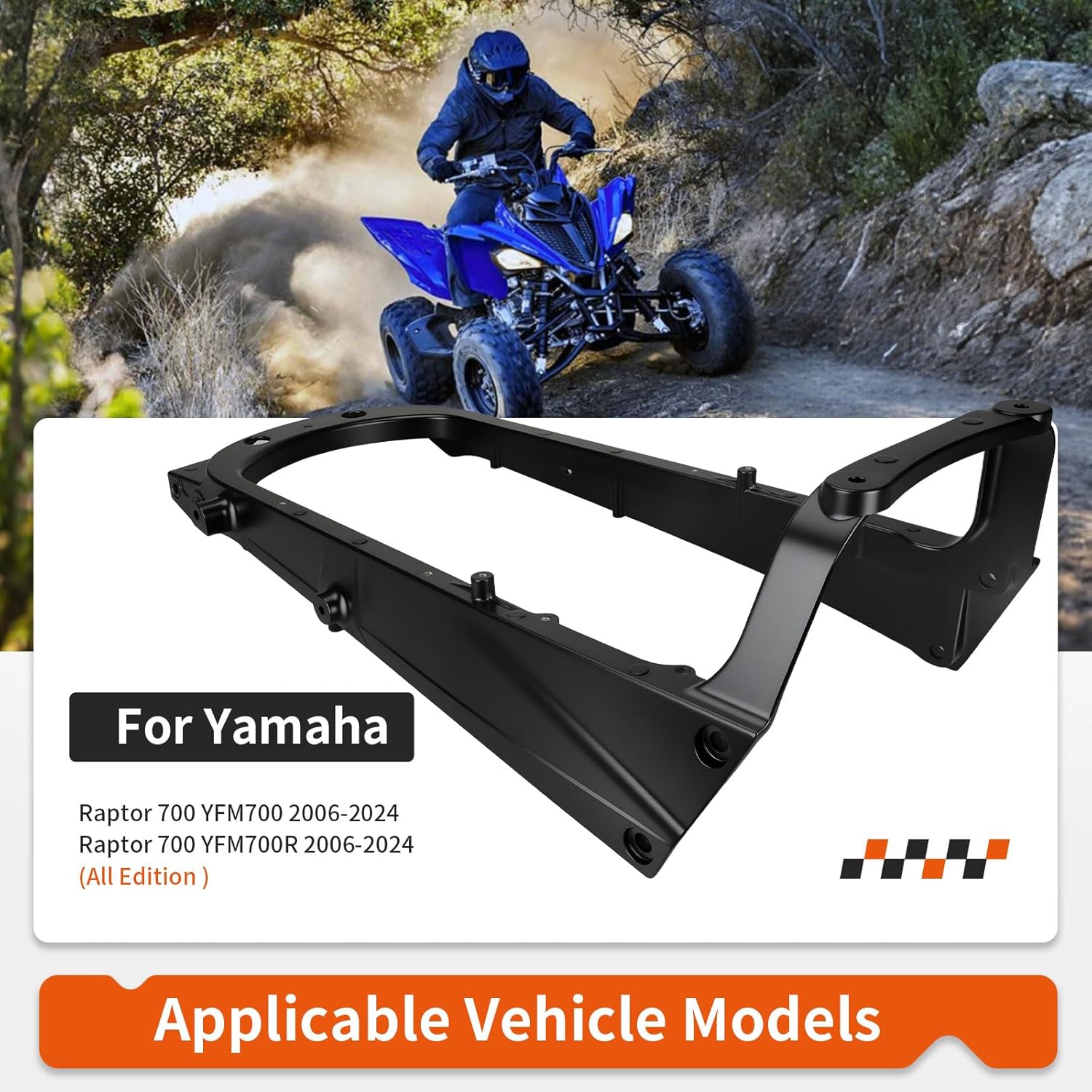 Heavy Duty Aluminum Black Sub Frame for Yamaha Raptor 700 700R YFM700 2006-2024 1S3-21190-08-00