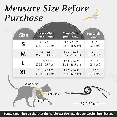 Miniatura 2 de rabbitgoo Juego de arnés y correa para gatos para caminar, a prueba de escapes, chaleco suave ajustable para gatitos con tira reflectante para