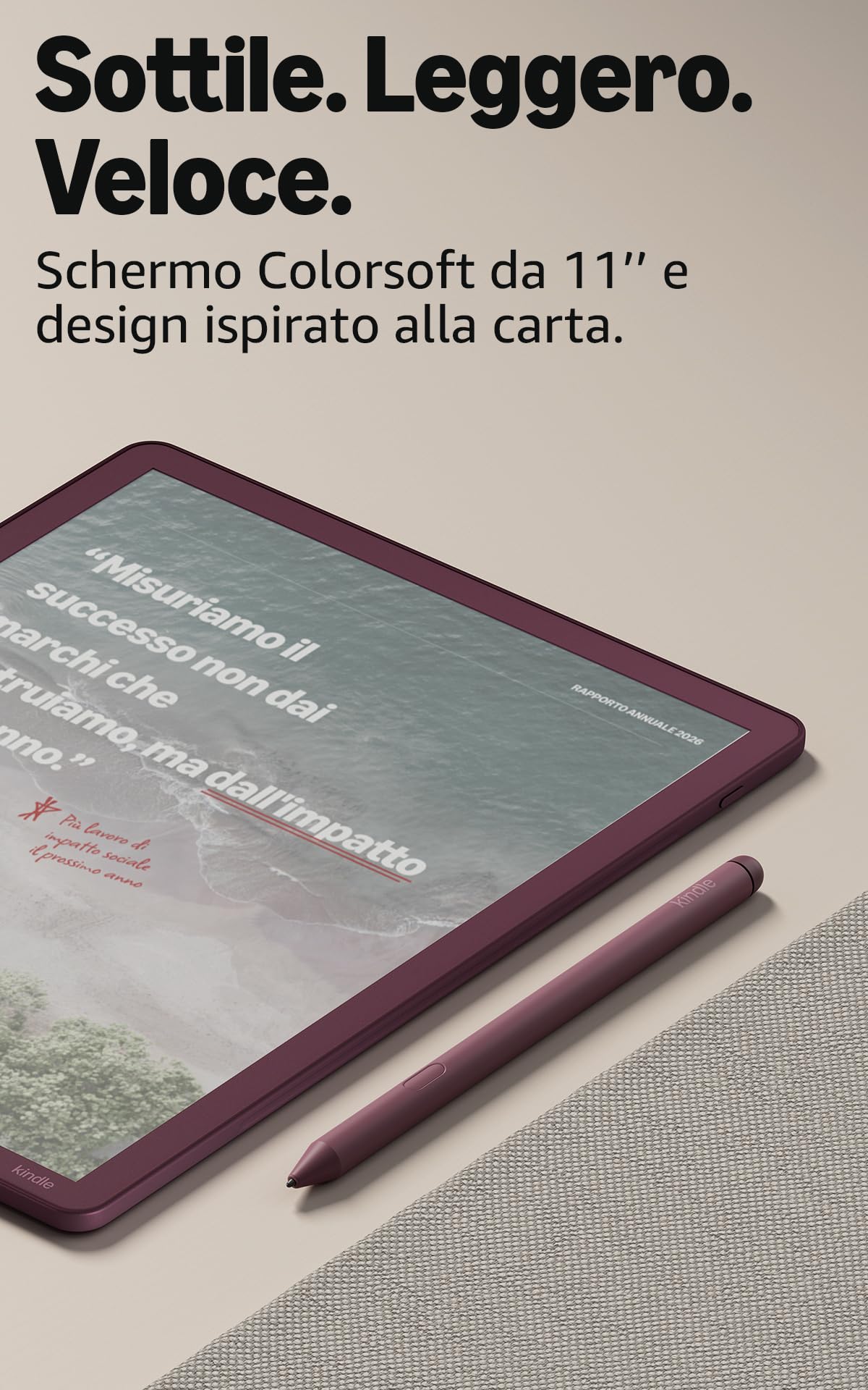 Amazon Kindle Scribe Colorsoft 32 GB (Grafite) + Penna Premium + Custodia | Materiali di origine vegetale (Verde Matcha) + USB-C Caricabatterie