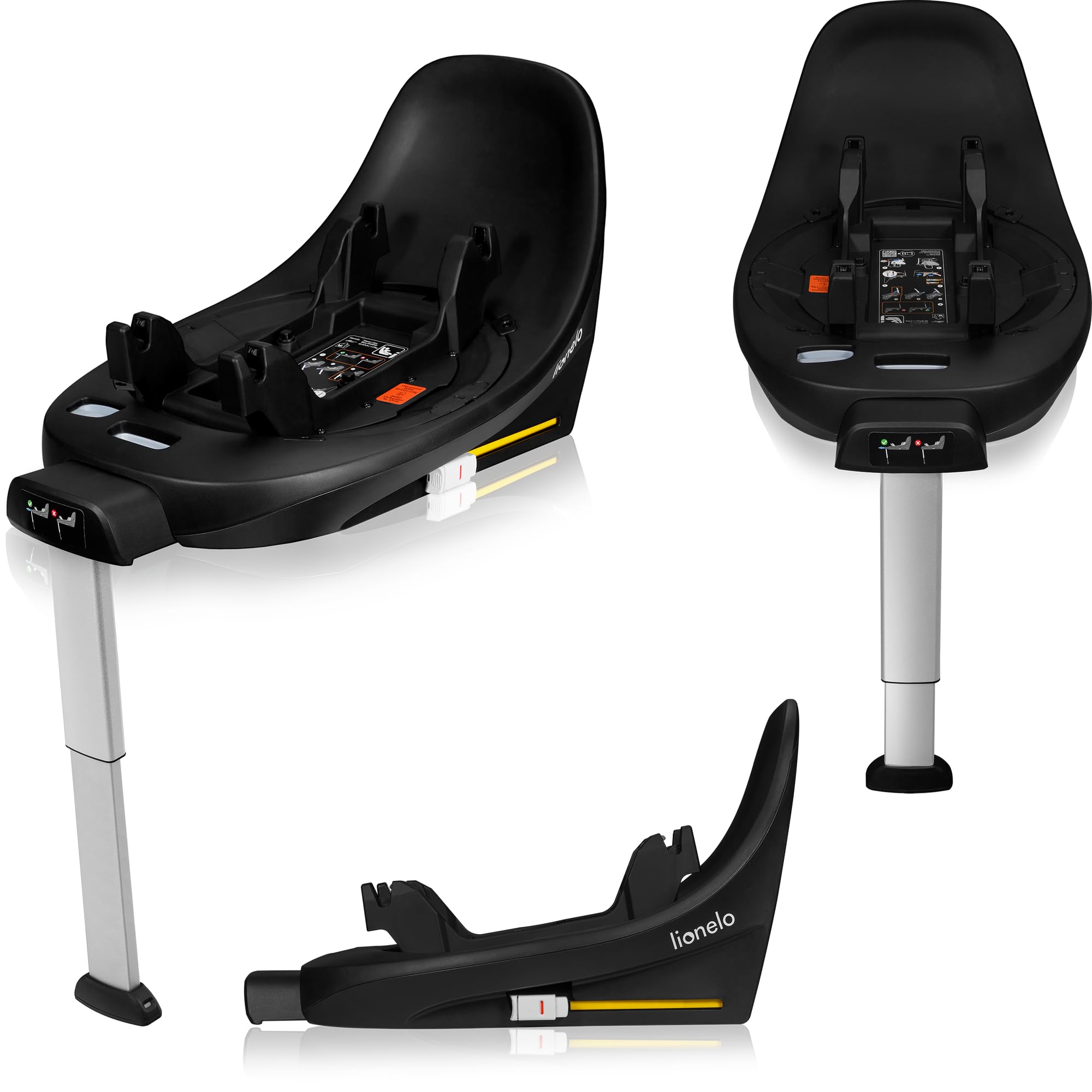 LIONELO MOXIE i-Size Base, la base per Seggiolino Auto per Moxie i-Size, Moxie Next, Montaggio ISOFIX e Piede di Supporto, Montaggio a Clip, Indicatore Corretta Installazione
