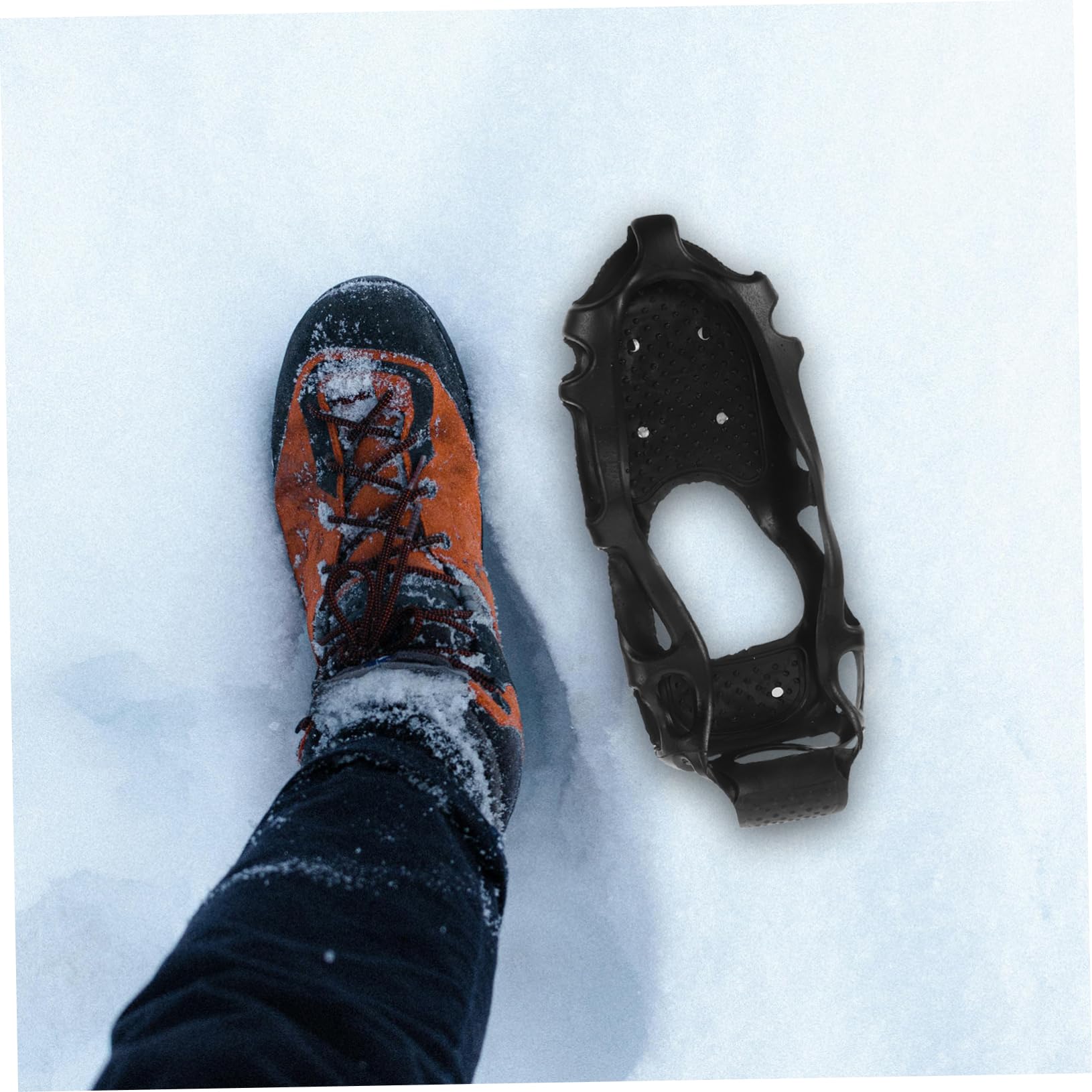 Rampini Ghiaccio per Scarpe 24 Denti Tpe Nero, 1 Paio | Antiscivolo per Alpinismo e Arrampicata, Facile da Installare, Portatile, per Adulti e Bambini