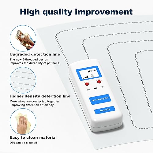 Miniatura 3 de petnais Scat Mat - Tapete electrónico de entrenamiento de mascotas para interiores para perros y gatos, pantalla LED mantiene a las mascotas