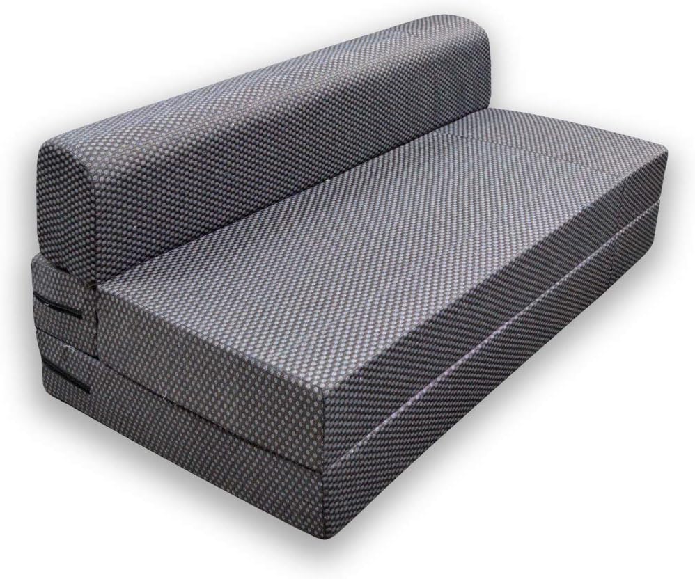 Dream Homez 3 Seater Foam Sofa Cum Bed - Perfect for Guests - Washable Cover - Grey| 4' X 6' Feet.