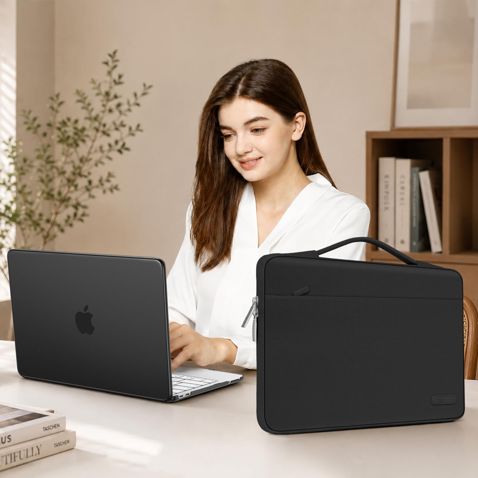 MOSISO Funda Compatible con MacBook Neo 13 Pulgadas A18 Pro 2026 A3404, 5 en 1 Resistente Arañazos Funda Protectora Rígida&Bolsa Portátil&Tapa Teclado&Pantalla Protector&Cámara Web,Negro