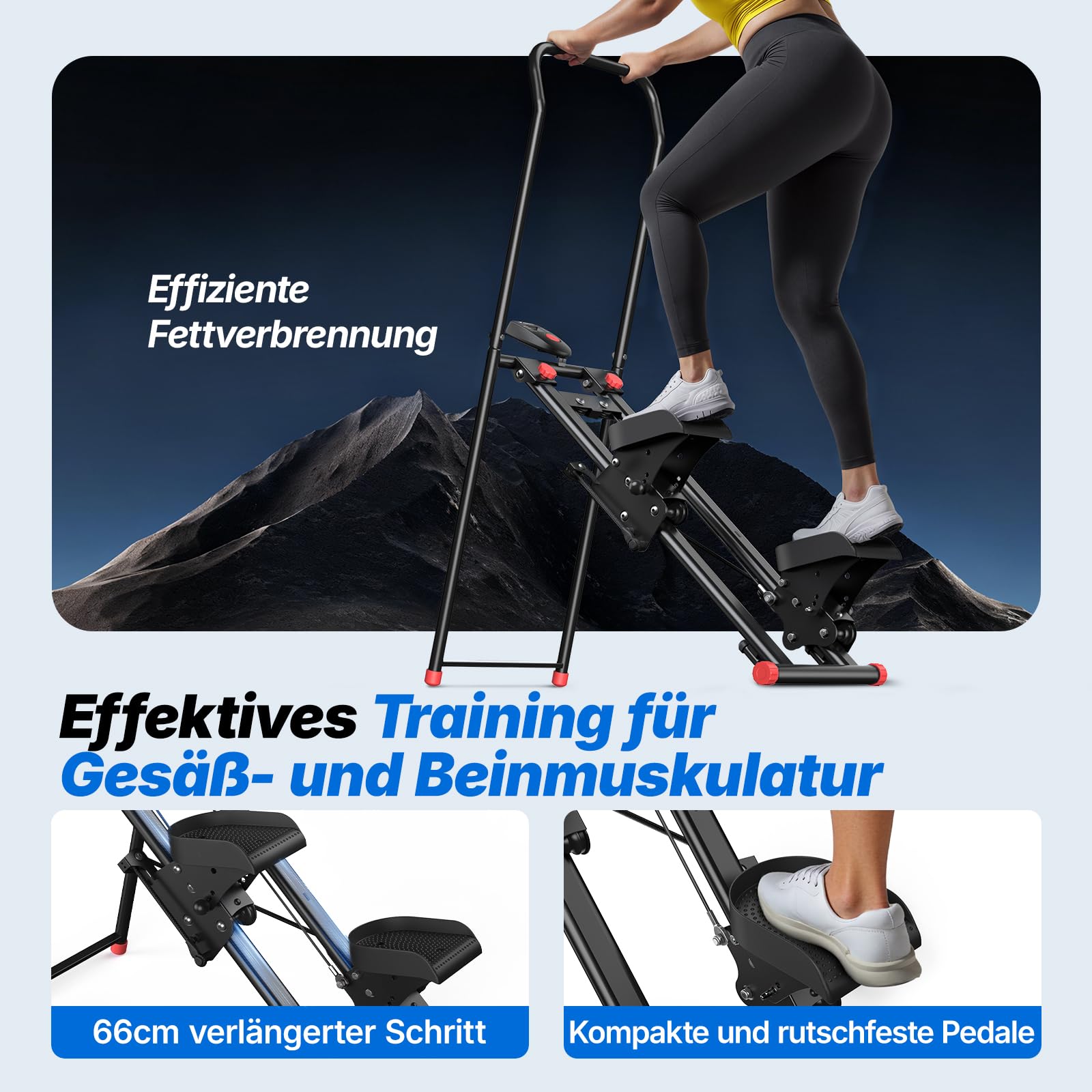 MERACH 2025 Neues Stair Stepper für Home Gym Übung,Vertical Climber Maschine für Ganzkörper-Workout,Compact Folding Cardio Übung Climber mit erweiterten Schrittweite,verstellbare Lenker & Pedale