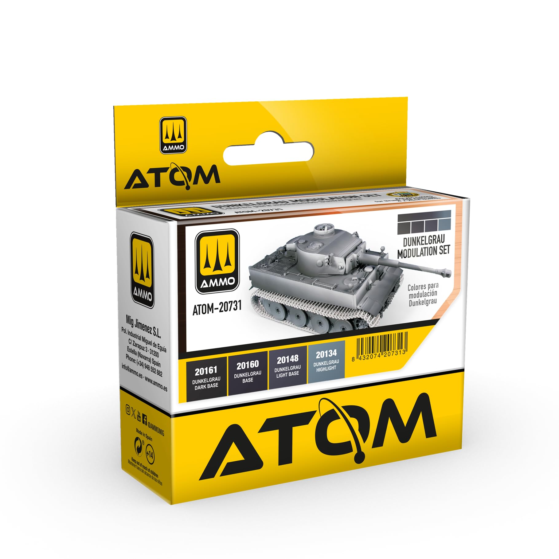 Amazon.com: AMMO by Mig Jimenez - ATOM Dunkelgrau Modulation