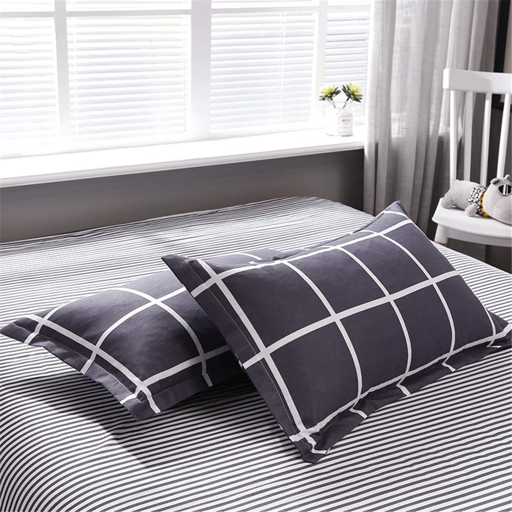Set Copripiumino Matrimoniale 200x200 Con Federe 50x75 – Microfibra Traspirante, Cerniera Nascosta E Angoli Con Cravatte – Stile Reticolo Moderno
