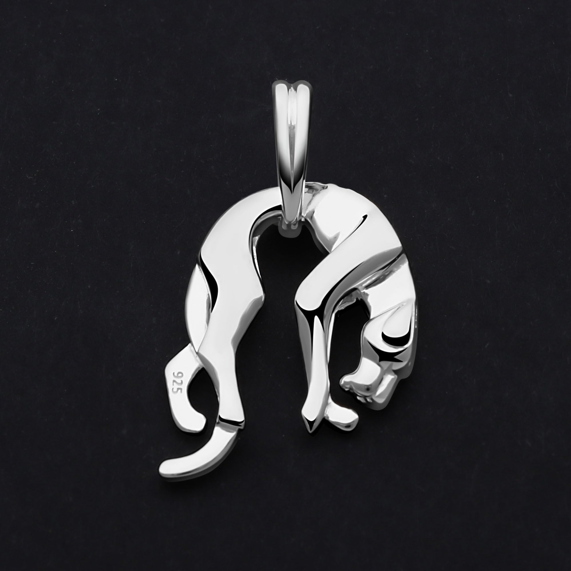 Panther Anhänger Klein Massiv 925 Sterling Silber Puma Poliert für Herren und Damen