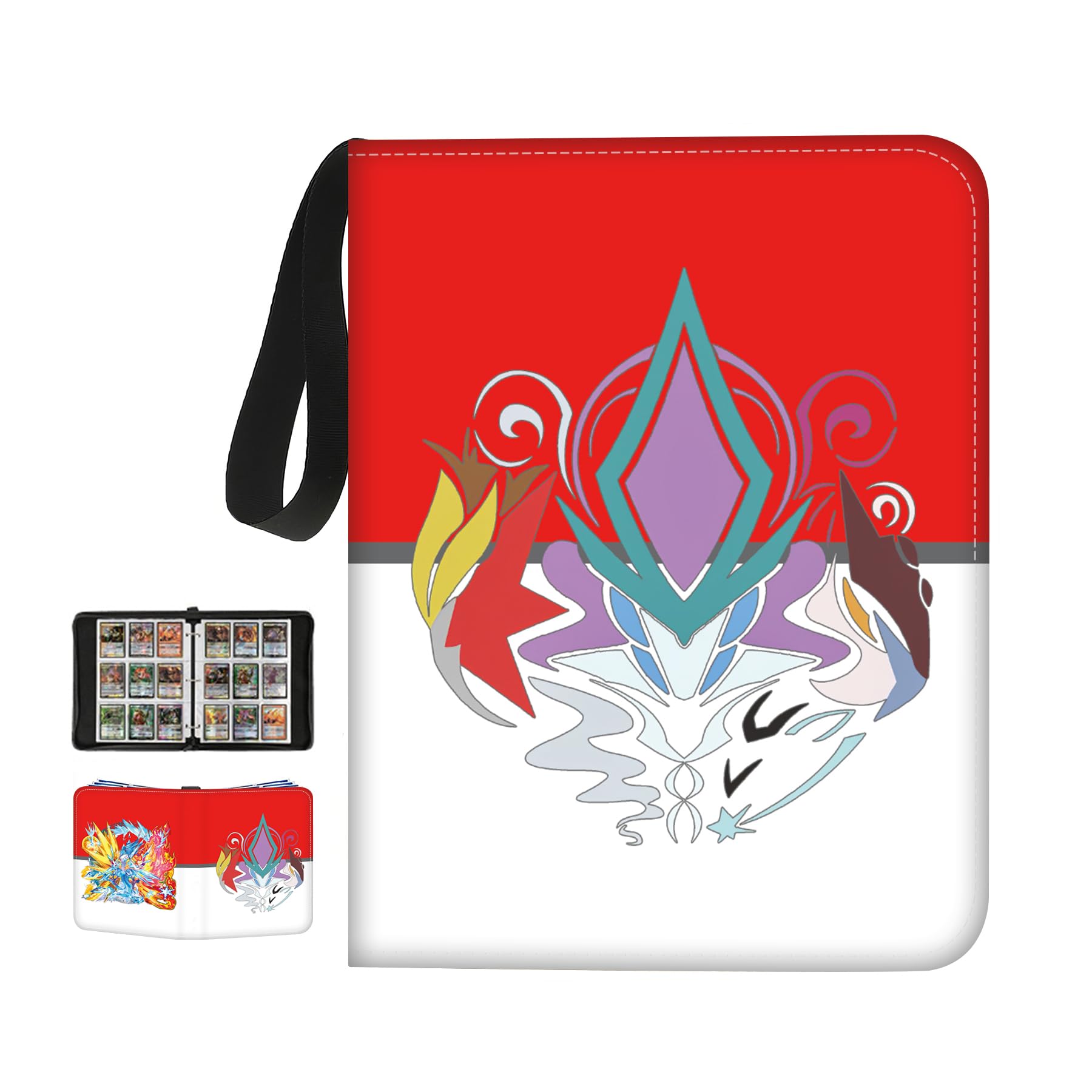Raccoglitore per carte collezionabili a 9 tasche, con 50 pagine, 3 anelli e 9 scomparti per carte, capacità 900 carte, chiusura con cerniera, pelle PU impermeabile, porta carte portatile per baseball