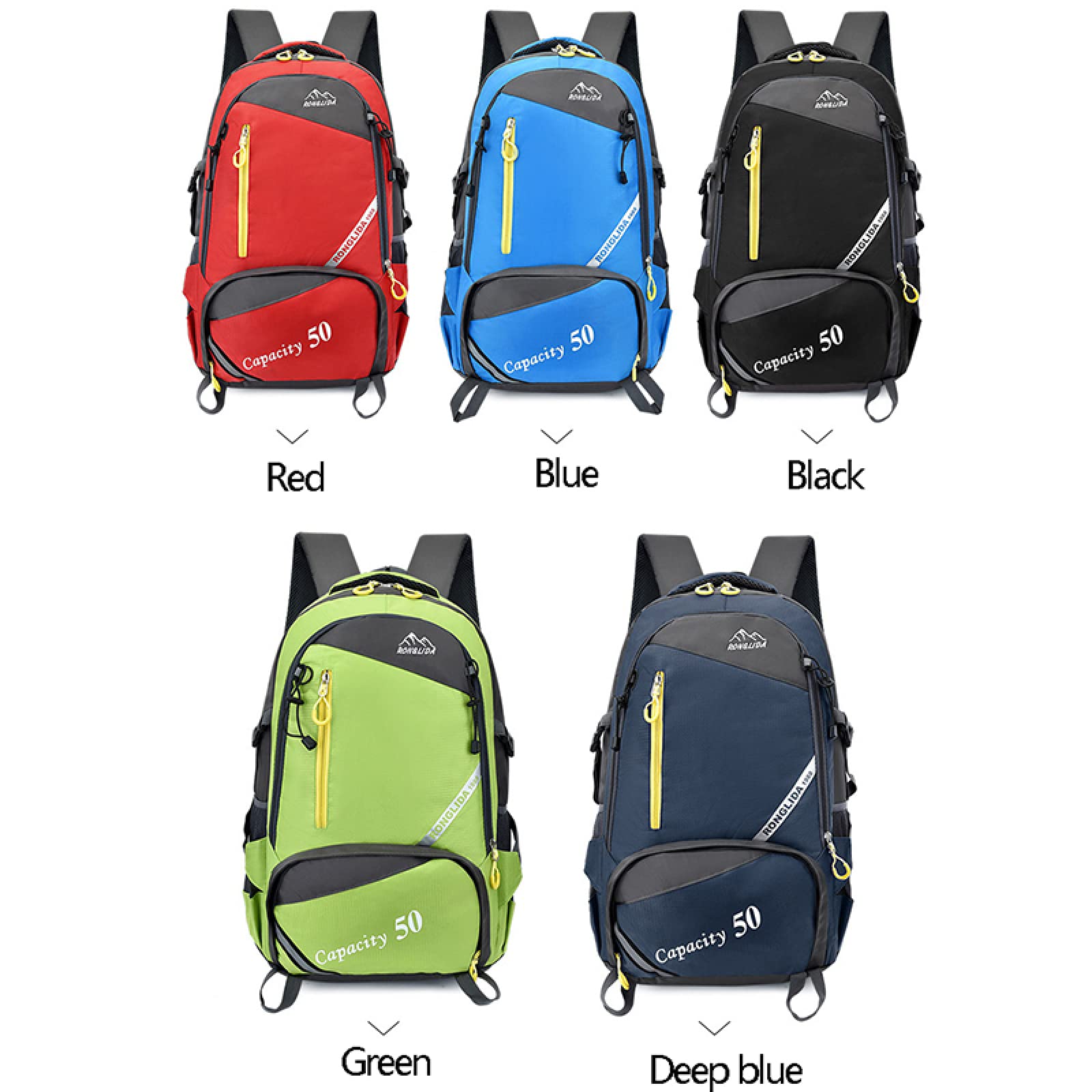 Zaino unisex da 50 litri Borsa sportiva da escursionismo all'aperto Zaino in nylon Alpinismo Zaino da campeggio