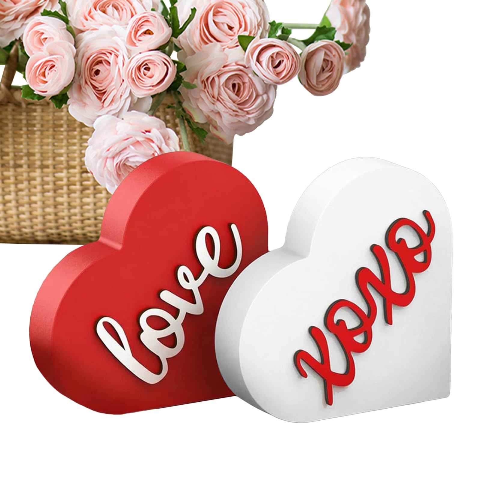 Set de 2 ornements centraux de table cœurs pour célébrer l'amour