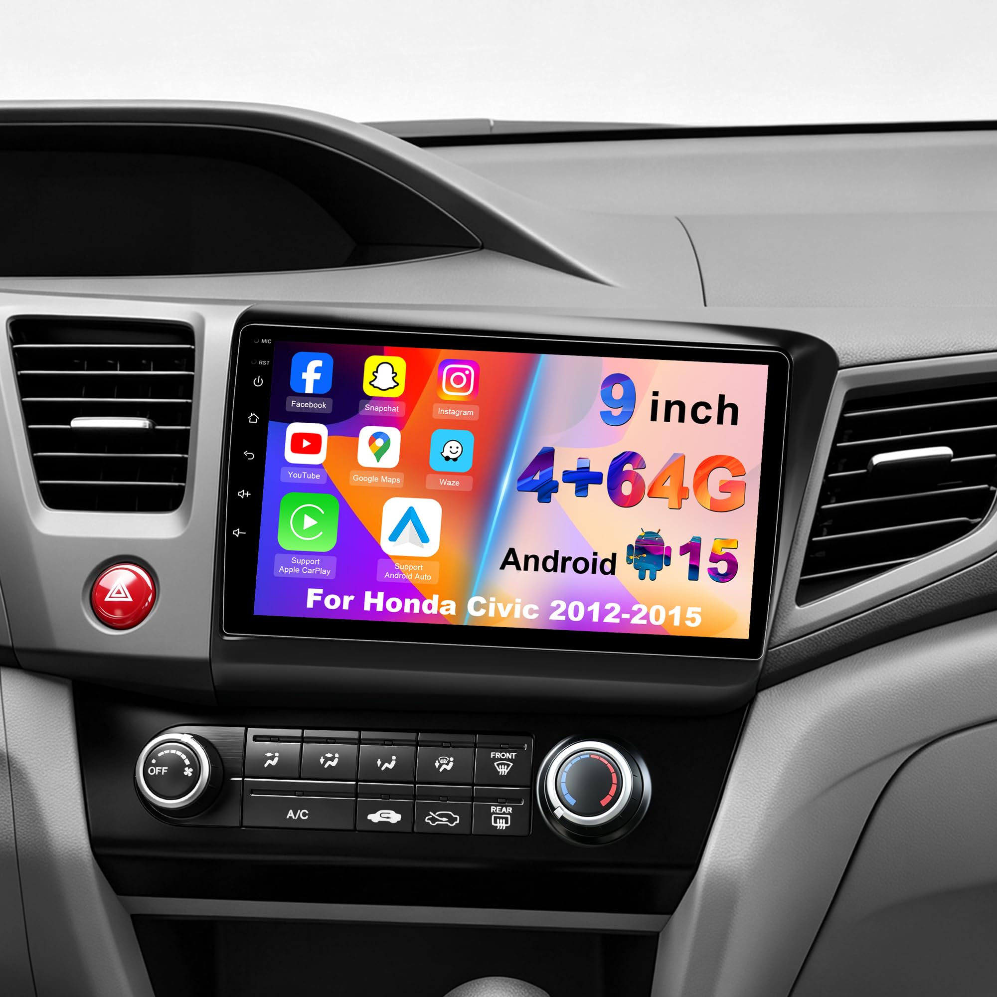 4G+64G Car Radio Stereo for Honda Civic 2012-2015