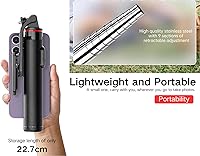 Vista 6 de C13D - Trípode portátil para teléfono de 53 pulgadas con 8 luces LED desmontables, trípode de vlog 4 en 1 con control remoto Bluetooth y base