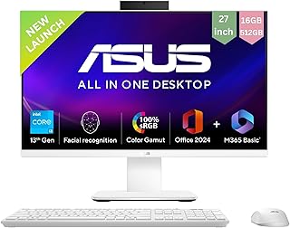 ASUS AiO V470,13th Gen Intel Core i3-1315U, 27" FHD,100Hz,All-in-One PC(16GB RAM/512GB SSD/Windows 11/Office 24/Retractable Camera/Wireless Keyboard & Mouse/M365 Basic (1Year)*) V470VAB-KWPE002WS