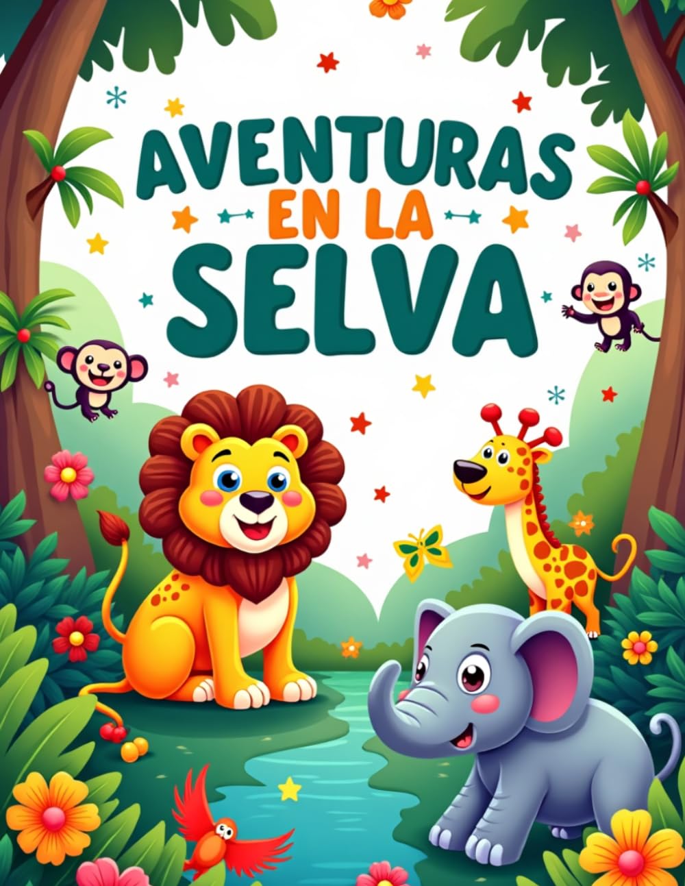 Aventuras en la Selva: Libro para colorear