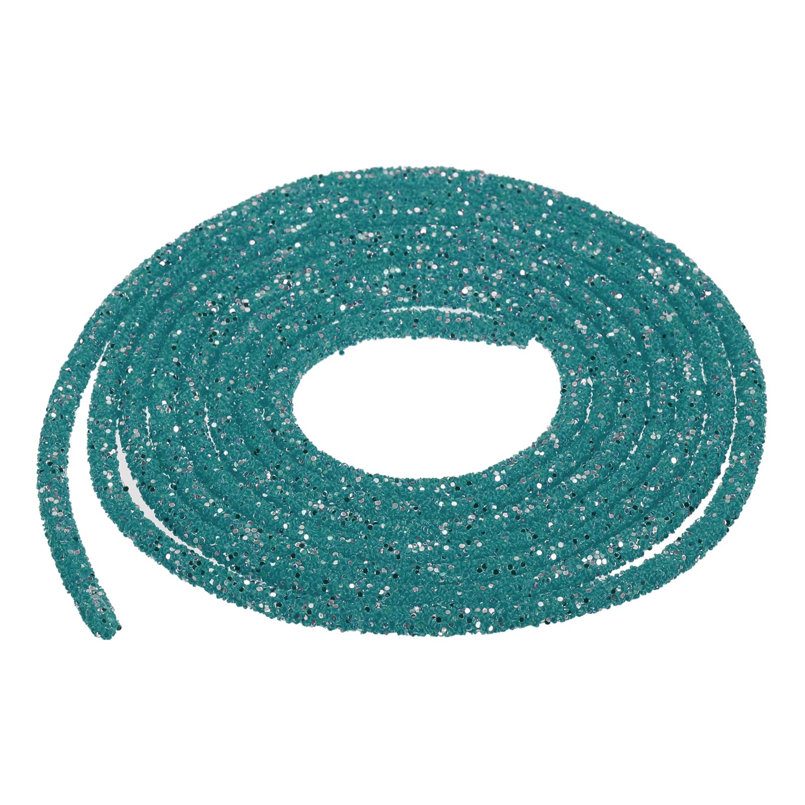 sourcing map 5 Yard 6mm 0.24 inch Glitter Sequins Rope Sequins Rhinestone Tube Cord for DIY Wedding Dresses Costume Clothing Shoes Jewelry Accessory Clear White — view 62