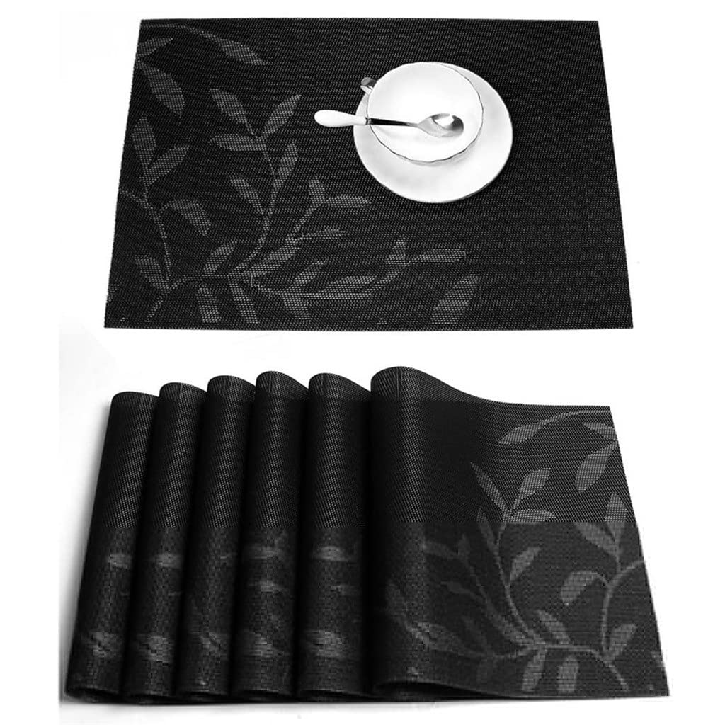 Tapis de table jacquard noir de qualité supérieure pour une décoration haut de gamme