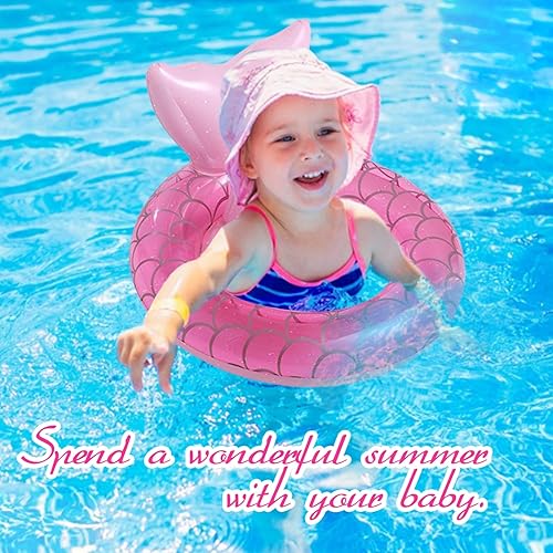 Vista 5 de ZEYGLXC Flotadores de piscina para bebés de 6 a 48 meses, anillo inflable de natación con asiento y asa para bebés y niños pequeños, entrenamiento