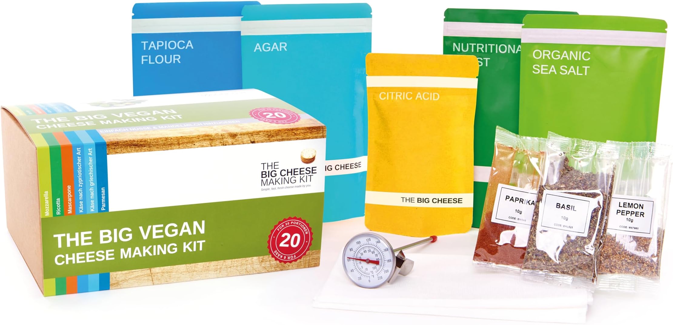 The Big Vegan Cheese Making Kit UK | Make Your Own Cheese Kit | Easy Cheese Making Kits Perfect as Foodie Gifts, 6 Different Dairy Free Cheese Creations, 20 Batches