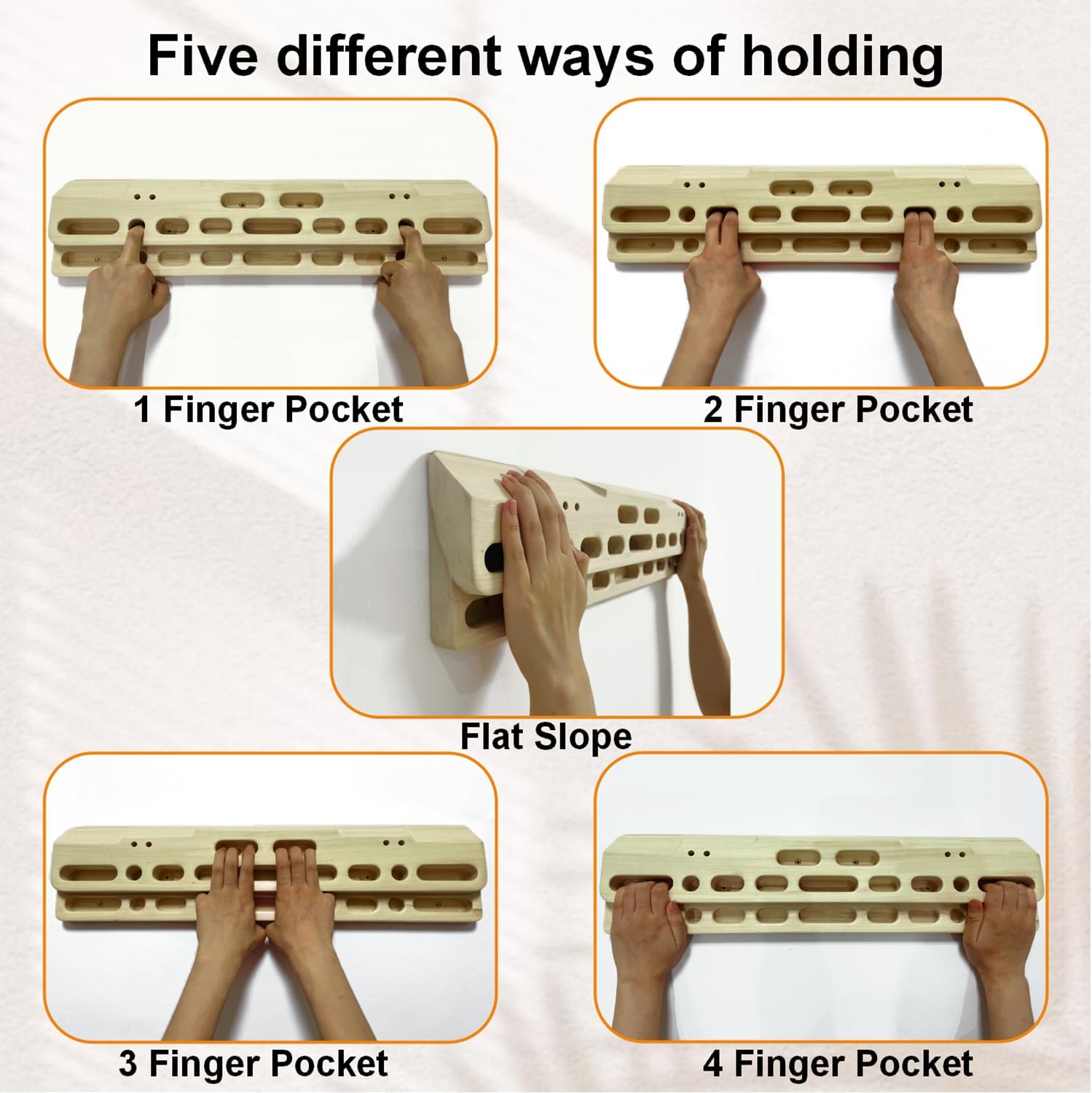 Climbing Hangboard Rock Climbing Training as Climbing Fingerboard with Jugs, Slopes and Edges, Pockets as Door Mounted Training Station Rock Climbing Pull Up Bar