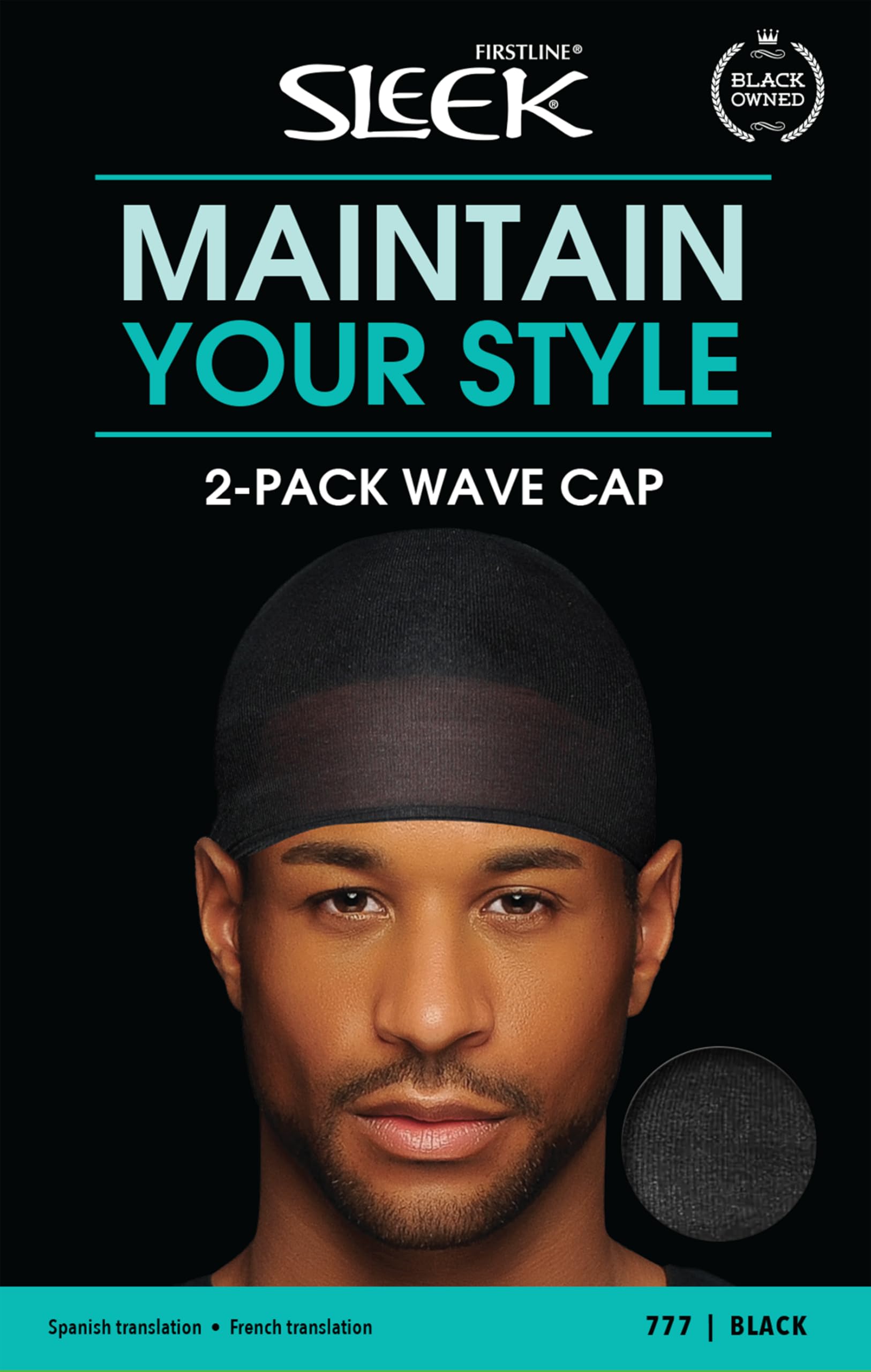 Sleek Wave Cap - Black 2-Pack