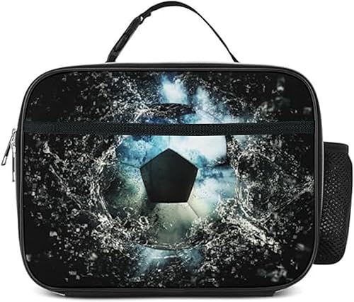Bolsa de almuerzo de fútbol con aislamiento reutilizable para niños y niñas, bolsa térmica térmica para hombres, mujeres, escuela, trabajo, picnic