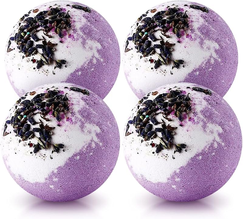 Bombas de banho com flores secas e sais KASTU, conjunto com 4