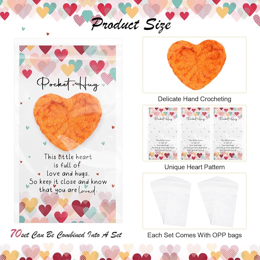 Amazon.com : Mindsoft 70 Sets Emotional Support Gift Bulk Cute Hand Crocheted Pocket Hug Heart Inspirational Cards and Bags Graduation Party Favors End of School Year Gift for Preschool Toddler Boy Girls : amazon-com-mindsoft-70-sets-emotional-support-gift-bulk-cute-hand-crocheted-pocket-hug-heart-inspirational-cards-and-bags-graduation-party-favors-end-of-school-year-gift-for-preschool-toddler-boy-girls